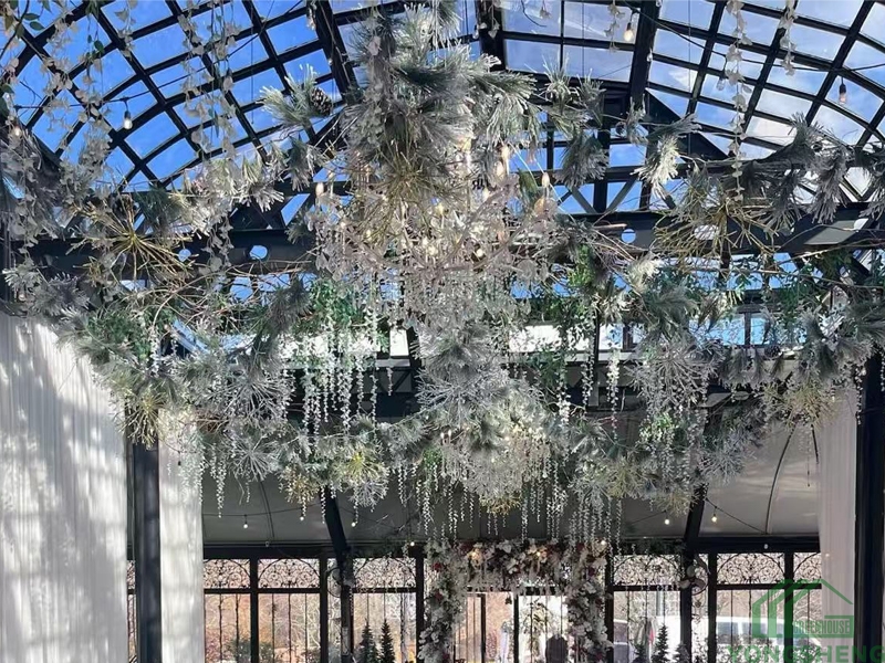 victorian style  iron garden  greenhouse for wedding